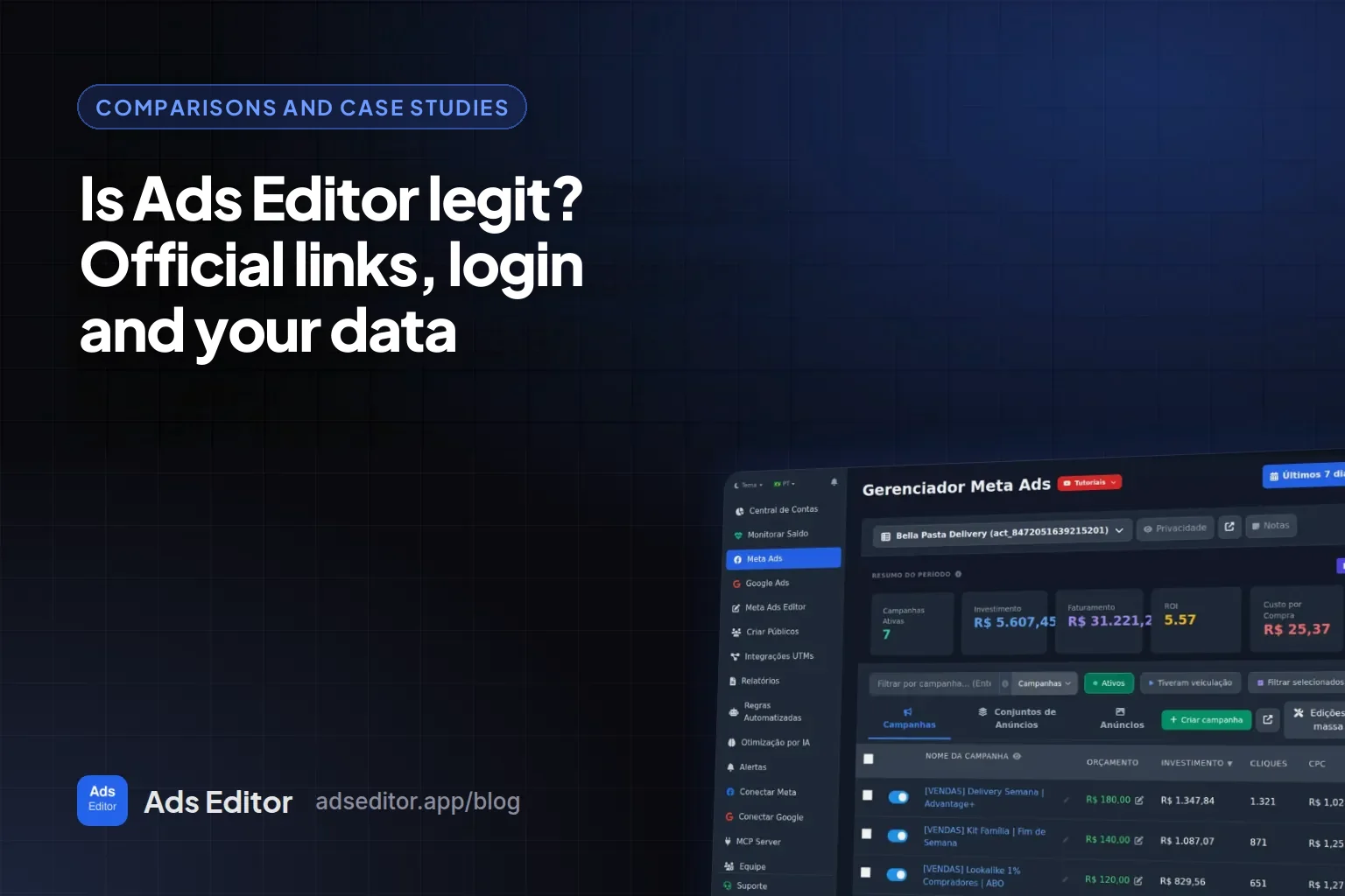 Is Ads Editor legit: official domains, Facebook login and data protection