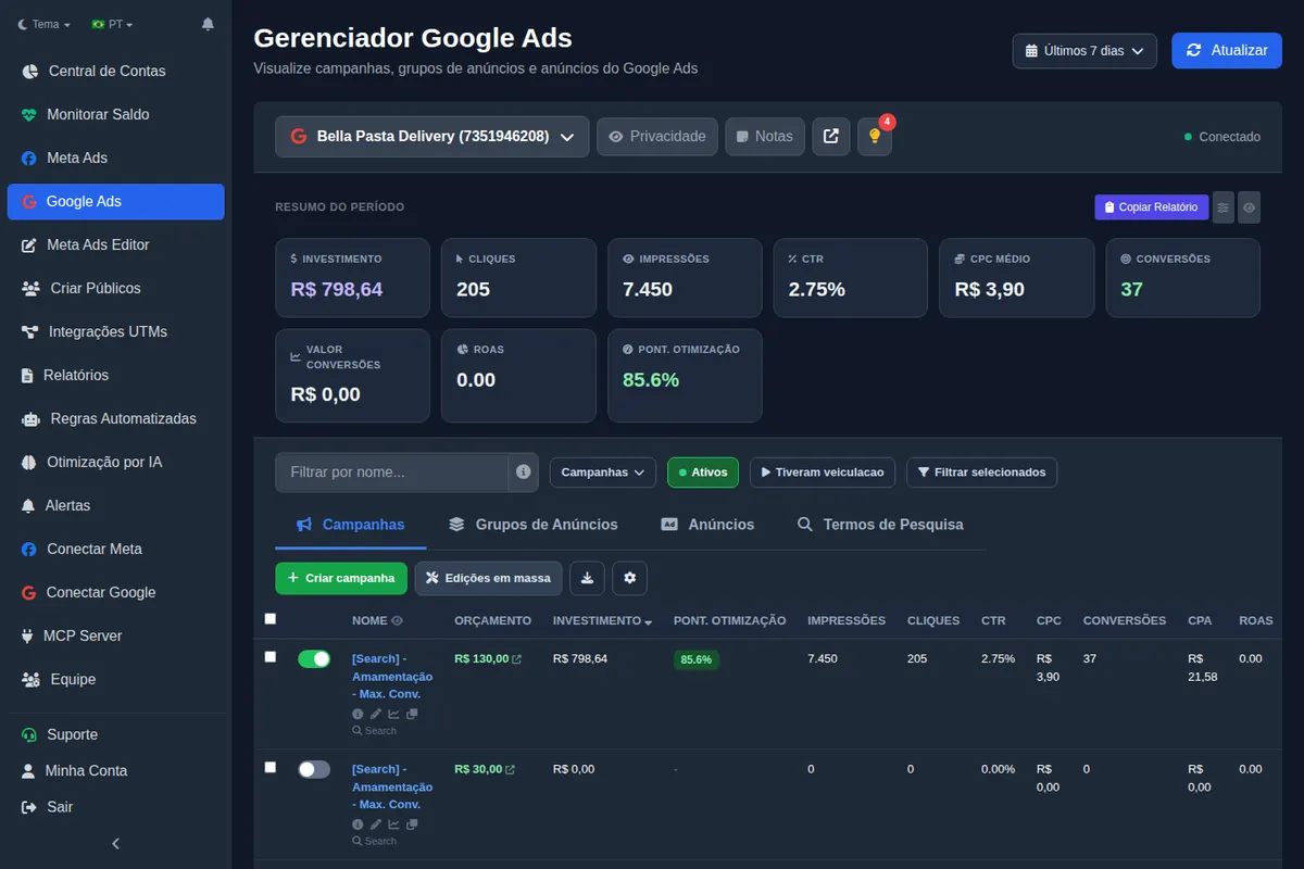 Ads Editor Google Ads manager running in the browser